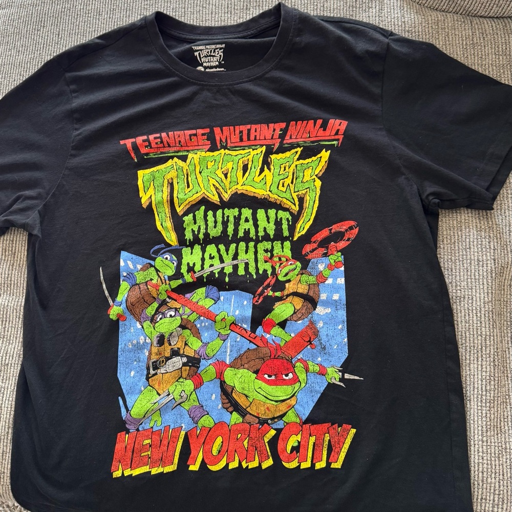 Nickelodeon TMNT Mutant Mayhem Black Tee, XL